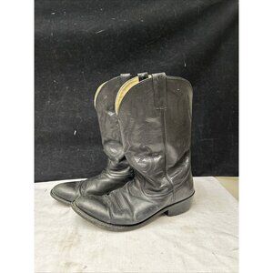 Smoky Mountain Mens Size 10 EE Black Leather Cowboy Western Boots